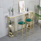 Faux Marble Bistro Bar Table Modern Gold Base Bar Table for Home 55.1"L x 15.7"W x 41.3"H Without Chairs Clearhalo 'Bar Furniture' 'Bar Tables' 'bar_tables' 'furn' 'furn_bar_tables' 'Furniture' 'Kitchen & Dining Furniture' 6748794