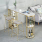 Faux Marble Bistro Bar Table Modern Gold Base Bar Table for Home 47.2"L x 15.7"W x 41.3"H Without Chairs Clearhalo 'Bar Furniture' 'Bar Tables' 'bar_tables' 'furn' 'furn_bar_tables' 'Furniture' 'Kitchen & Dining Furniture' 6748795