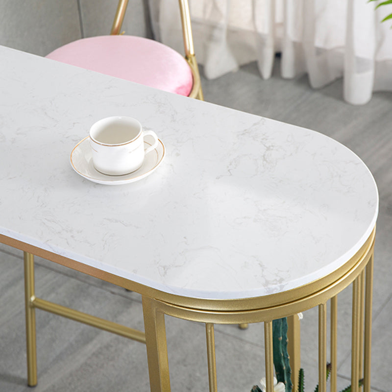 Faux Marble Bistro Bar Table Modern Gold Base Bar Table for Home Clearhalo 'Bar Furniture' 'Bar Tables' 'bar_tables' 'furn' 'furn_bar_tables' 'Furniture' 'Kitchen & Dining Furniture' 6748799