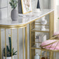 Faux Marble Bistro Bar Table Modern Gold Base Bar Table for Home Clearhalo 'Bar Furniture' 'Bar Tables' 'bar_tables' 'furn' 'furn_bar_tables' 'Furniture' 'Kitchen & Dining Furniture' 6748801