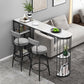 Modern Bistro Bar Table Storage Sintered Stone Bar Table for Living Room 63"L x 15.7"W x 41.3"H White-Black Without Chairs Clearhalo 'Bar Furniture' 'Bar Tables' 'bar_tables' 'furn' 'furn_bar_tables' 'Furniture' 'Kitchen & Dining Furniture' 6748811