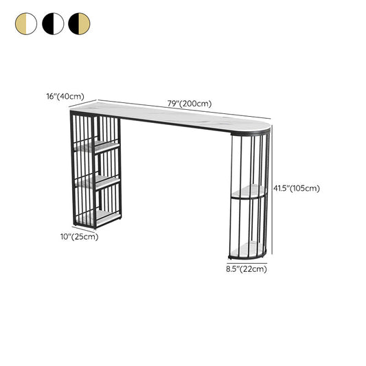 Modern Bistro Bar Table Storage Sintered Stone Bar Table for Living Room Clearhalo 'Bar Furniture' 'Bar Tables' 'bar_tables' 'furn' 'furn_bar_tables' 'Furniture' 'Kitchen & Dining Furniture' 6748827