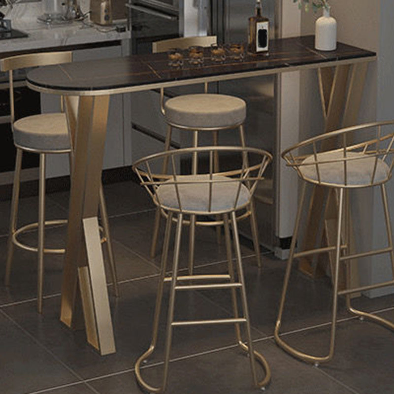 Gesinterde stenen bistro-bartafel Metalen basisstaaftafel voor keuken