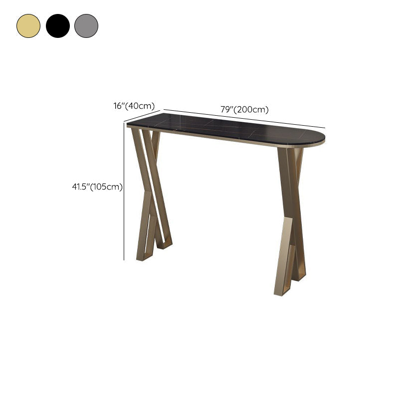 Gesinterde stenen bistro-bartafel Metalen basisstaaftafel voor keuken