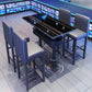 Industrial Style Bistro Bar Table Metal Base Bar Table for Bar Rectangular Without Chairs Clearhalo 'Bar Furniture' 'Bar Tables' 'bar_tables' 'furn' 'furn_bar_tables' 'Furniture' 'Kitchen & Dining Furniture' 6748857