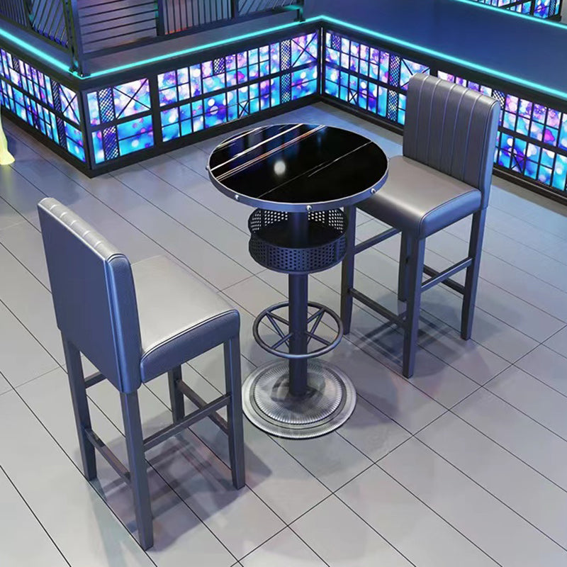 Industrial Style Bistro Bar Table Metal Base Bar Table for Bar Round Without Chairs Clearhalo 'Bar Furniture' 'Bar Tables' 'bar_tables' 'furn' 'furn_bar_tables' 'Furniture' 'Kitchen & Dining Furniture' 6748858