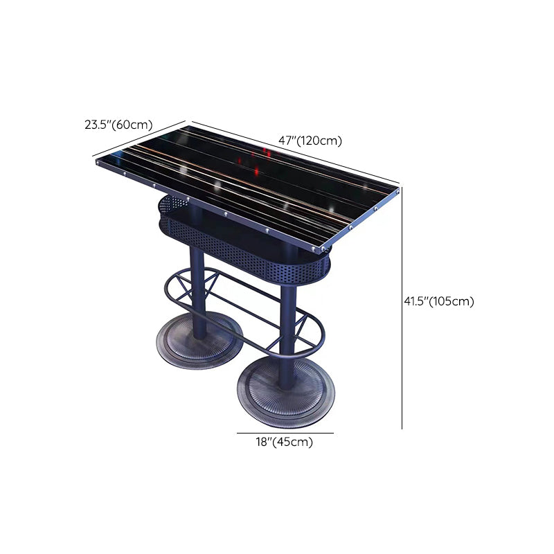 Industrial Style Bistro Bar Table Metal Base Bar Table for Bar Clearhalo 'Bar Furniture' 'Bar Tables' 'bar_tables' 'furn' 'furn_bar_tables' 'Furniture' 'Kitchen & Dining Furniture' 6748870