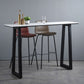 Mesa de bar de piedra sinterizada, mesa de comedor con base de trineo rectangular para cocina y sala de estar