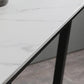 Mesa de bar de piedra sinterizada, mesa de comedor con base de trineo rectangular para cocina y sala de estar