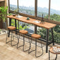 Rectangle Wood Bar Table Trestle Base Dining Table for Kitchen Living Room 78.7"L x 17.7"W x 41.3"H Without Chairs Clearhalo 'Bar Furniture' 'Bar Tables' 'bar_tables' 'furn' 'furn_bar_tables' 'Furniture' 'Kitchen & Dining Furniture' 6748888