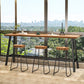 Rectangle Wood Bar Table Trestle Base Dining Table for Kitchen Living Room 94.5"L x 17.7"W x 41.3"H Without Chairs Clearhalo 'Bar Furniture' 'Bar Tables' 'bar_tables' 'furn' 'furn_bar_tables' 'Furniture' 'Kitchen & Dining Furniture' 6748891