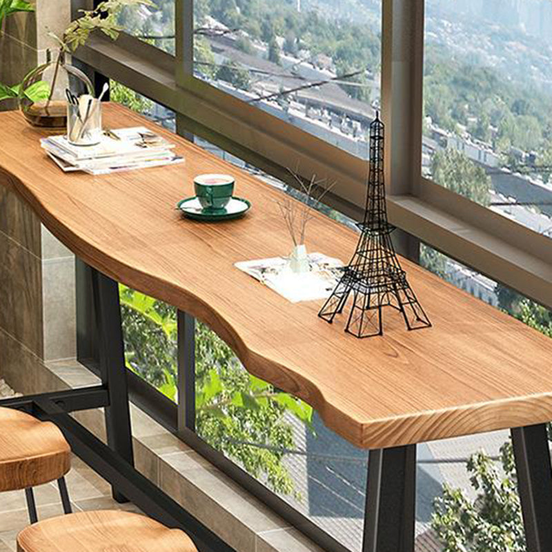 Rectangle Wood Bar Table Trestle Base Dining Table for Kitchen Living Room Clearhalo 'Bar Furniture' 'Bar Tables' 'bar_tables' 'furn' 'furn_bar_tables' 'Furniture' 'Kitchen & Dining Furniture' 6748894