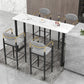 Rectangle Sintered Stone Bar Table Sled Base Dining Table in White 63"L x 23.6"W x 41.3"H Without Chairs Clearhalo 'Bar Furniture' 'Bar Tables' 'bar_tables' 'furn' 'furn_bar_tables' 'Furniture' 'Kitchen & Dining Furniture' 6748908