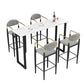 Rectangle Sintered Stone Bar Table Sled Base Dining Table in White Clearhalo 'Bar Furniture' 'Bar Tables' 'bar_tables' 'furn' 'furn_bar_tables' 'Furniture' 'Kitchen & Dining Furniture' 6748910