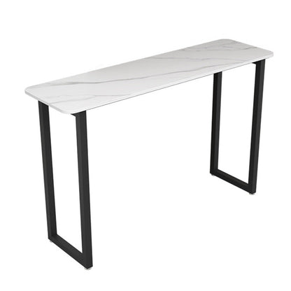 Rectangle Sintered Stone Bar Table Sled Base Dining Table in White Without Chairs Clearhalo 'Bar Furniture' 'Bar Tables' 'bar_tables' 'furn' 'furn_bar_tables' 'Furniture' 'Kitchen & Dining Furniture' 6748912
