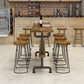 Industrial Wood Bar Table Trestle Base Dining Table for Kitchen Living Room 86.6"L x 15.7"W x 41.3"H Without Chairs Clearhalo 'Bar Furniture' 'Bar Tables' 'bar_tables' 'furn' 'furn_bar_tables' 'Furniture' 'Kitchen & Dining Furniture' 6748931