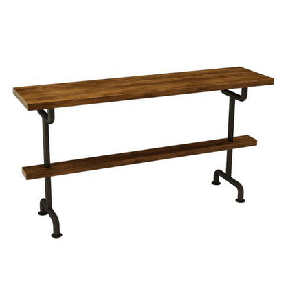 Industrial Wood Bar Table Trestle Base Dining Table for Kitchen Living Room Without Chairs Clearhalo 'Bar Furniture' 'Bar Tables' 'bar_tables' 'furn' 'furn_bar_tables' 'Furniture' 'Kitchen & Dining Furniture' 6748936