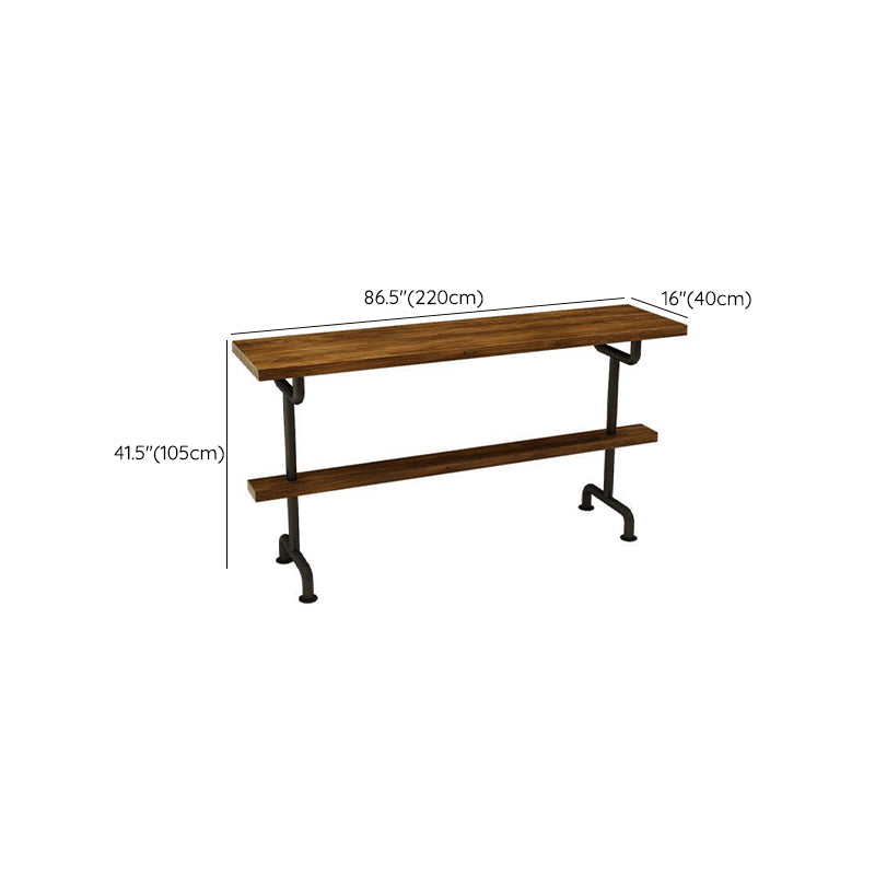 Industrial Wood Bar Table Trestle Base Dining Table for Kitchen Living Room Clearhalo 'Bar Furniture' 'Bar Tables' 'bar_tables' 'furn' 'furn_bar_tables' 'Furniture' 'Kitchen & Dining Furniture' 6748939