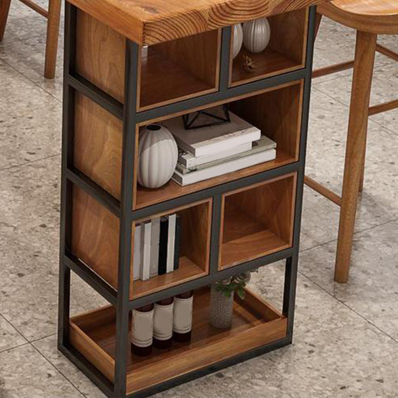 Modern Wood Bar Table Tulip Dining Table with Storage Shelves Clearhalo 'Bar Furniture' 'Bar Tables' 'bar_tables' 'furn' 'furn_bar_tables' 'Furniture' 'Kitchen & Dining Furniture' 6748956