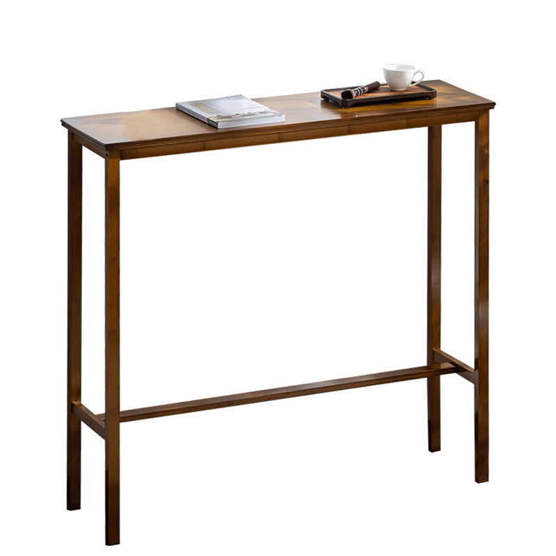 Solid Wood Bar Table Brown Trestle Base Dining Table for Kitchen Living Room Clearhalo 'Bar Furniture' 'Bar Tables' 'bar_tables' 'furn' 'furn_bar_tables' 'Furniture' 'Kitchen & Dining Furniture' 6748968
