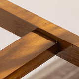 Mesa de barra de madera sólida Mesa de comedor de la base del caballete marrón para la sala de estar de la cocina