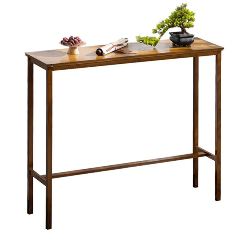Solid Wood Bar Table Brown Trestle Base Dining Table for Kitchen Living Room Clearhalo 'Bar Furniture' 'Bar Tables' 'bar_tables' 'furn' 'furn_bar_tables' 'Furniture' 'Kitchen & Dining Furniture' 6748973