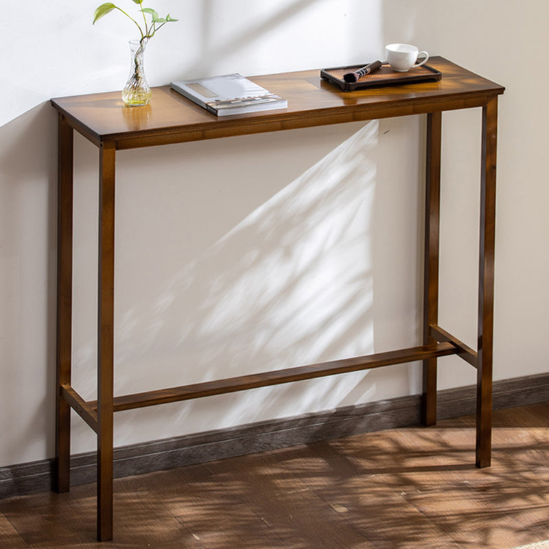 Solid Wood Bar Table Brown Trestle Base Dining Table for Kitchen Living Room Clearhalo 'Bar Furniture' 'Bar Tables' 'bar_tables' 'furn' 'furn_bar_tables' 'Furniture' 'Kitchen & Dining Furniture' 6748974