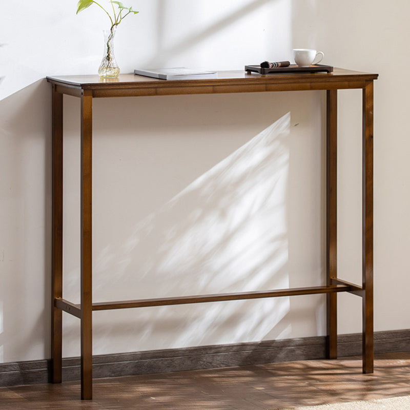 Solid Wood Bar Table Brown Trestle Base Dining Table for Kitchen Living Room Clearhalo 'Bar Furniture' 'Bar Tables' 'bar_tables' 'furn' 'furn_bar_tables' 'Furniture' 'Kitchen & Dining Furniture' 6748976