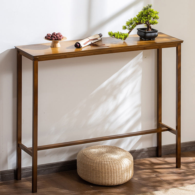 Solid Wood Bar Table Brown Trestle Base Dining Table for Kitchen Living Room Clearhalo 'Bar Furniture' 'Bar Tables' 'bar_tables' 'furn' 'furn_bar_tables' 'Furniture' 'Kitchen & Dining Furniture' 6748977