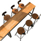 Table de salle à manger industrielle à base de chevalet de table de bar en bois massif pour la cuisine