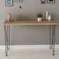 Modern Brown Wooden Bar Table Rectangle Dining Table for Kitchen Living Room Coffee Room