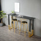 Glam Bartafel van gesinterd steen Metalen basis Bartafel voor keukenwoonkamer