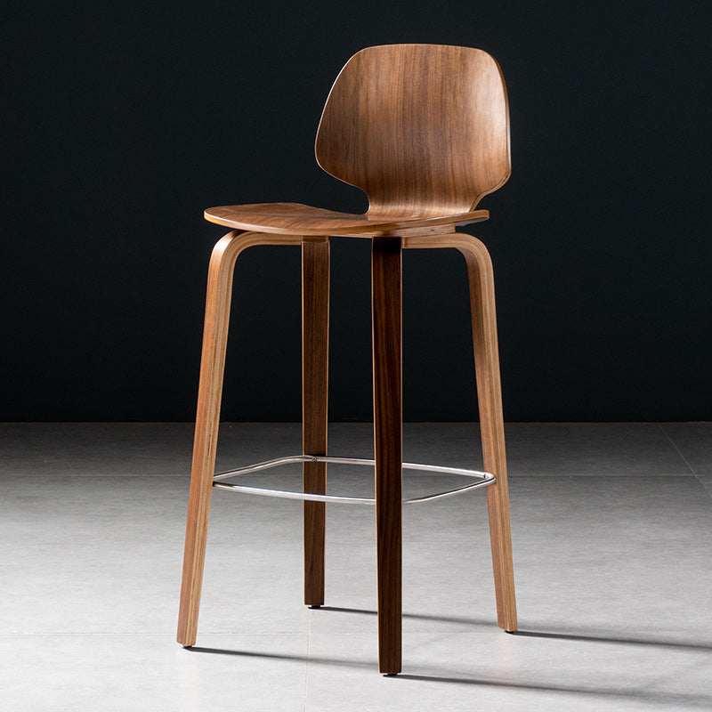 Sgabelli da pranzo in legno massiccio sgabelli da bar marrone contemporanei con poggiapiedi