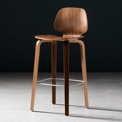 Sgabelli da pranzo in legno massiccio sgabelli da bar marrone contemporanei con poggiapiedi