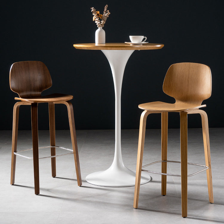 Sgabelli da pranzo in legno massiccio sgabelli da bar marrone contemporanei con poggiapiedi