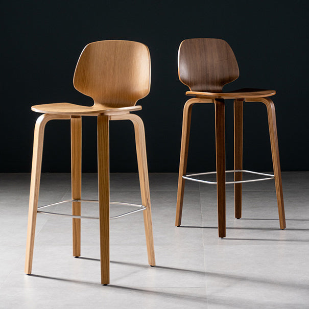 Sgabelli da pranzo in legno massiccio sgabelli da bar marrone contemporanei con poggiapiedi