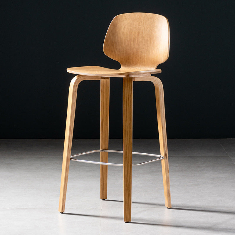 Sgabelli da pranzo in legno massiccio sgabelli da bar marrone contemporanei con poggiapiedi