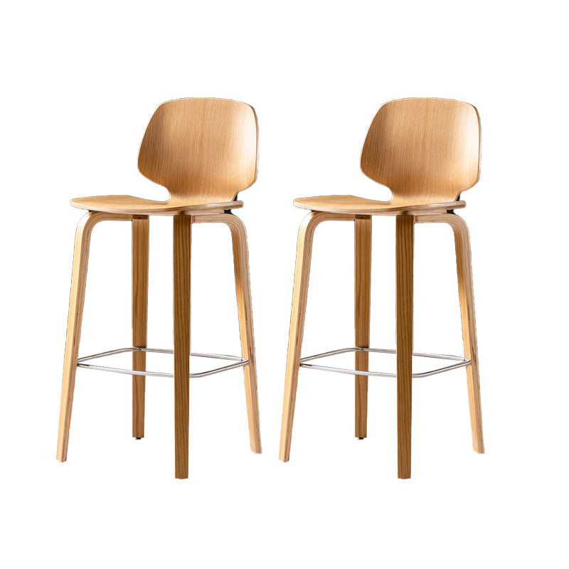 Sgabelli da pranzo in legno massiccio sgabelli da bar marrone contemporanei con poggiapiedi