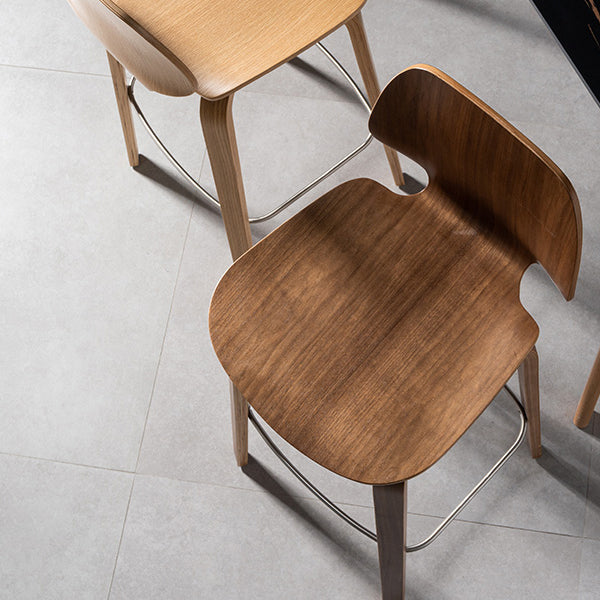 Sgabelli da pranzo in legno massiccio sgabelli da bar marrone contemporanei con poggiapiedi