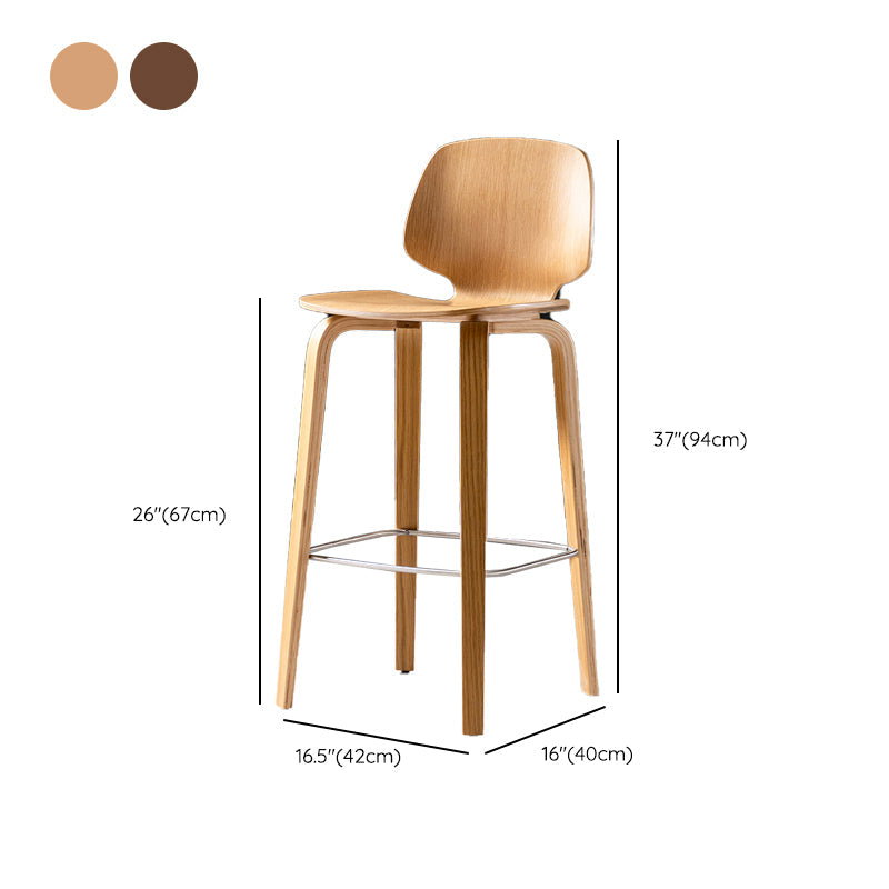 Sgabelli da pranzo in legno massiccio sgabelli da bar marrone contemporanei con poggiapiedi