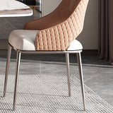 Glam Faux Leather Dining Chair Indoor Arm Chair with Upholstered Clearhalo 'Dining Chairs' 'Dining Tables & Seating' 'dining_chair' 'furn' 'furn_dining_chair' 'Furniture' 'Kitchen & Dining Furniture' 6749173