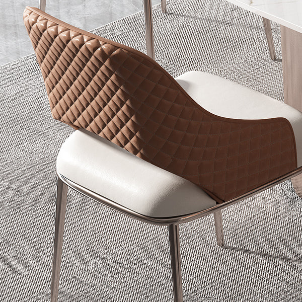 Glam Faux Leather Dining Chair Indoor Arm Chair with Upholstered Clearhalo 'Dining Chairs' 'Dining Tables & Seating' 'dining_chair' 'furn' 'furn_dining_chair' 'Furniture' 'Kitchen & Dining Furniture' 6749176