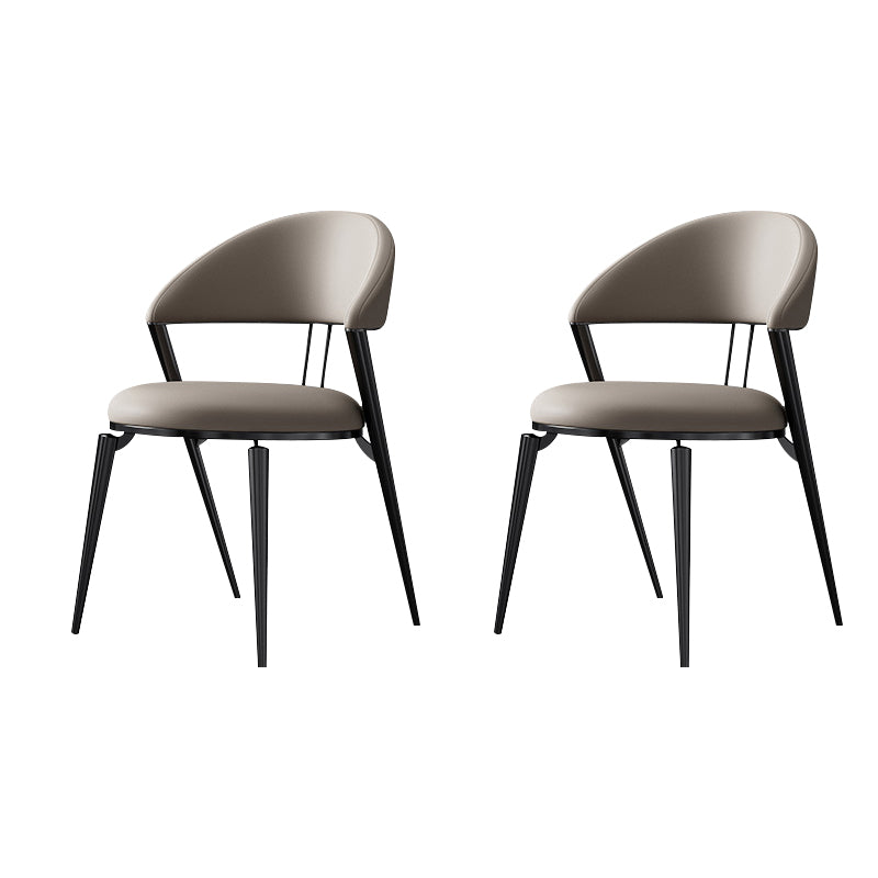 グラムオープンバックチェアホームダイニングルームメタルアームレスダイニングチェア