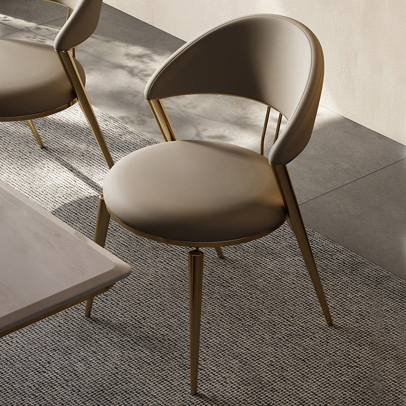 Glam Open Back Chair Home Dining Room Metal Armless Dining Chair