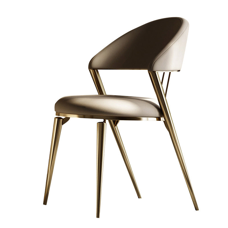 Glamour open rug stoel huis eetkamer metalen armloze eetkamerstoel