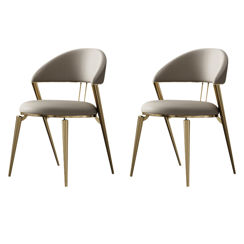 Glamour open rug stoel huis eetkamer metalen armloze eetkamerstoel