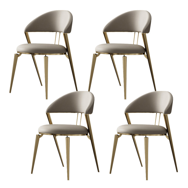 Glam Open Back Chair Home Dining Room Metal Armless Dining Chair