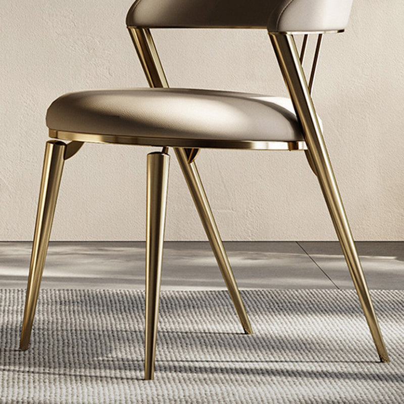 Glamour open rug stoel huis eetkamer metalen armloze eetkamerstoel