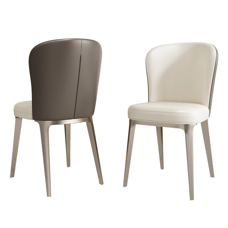 Silla de comedor glamorante silla lateral de comedor sin brazo en cromo