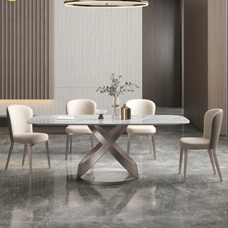 Glam Dining Chair Keuken Armless Dining zijstoel in Chrome